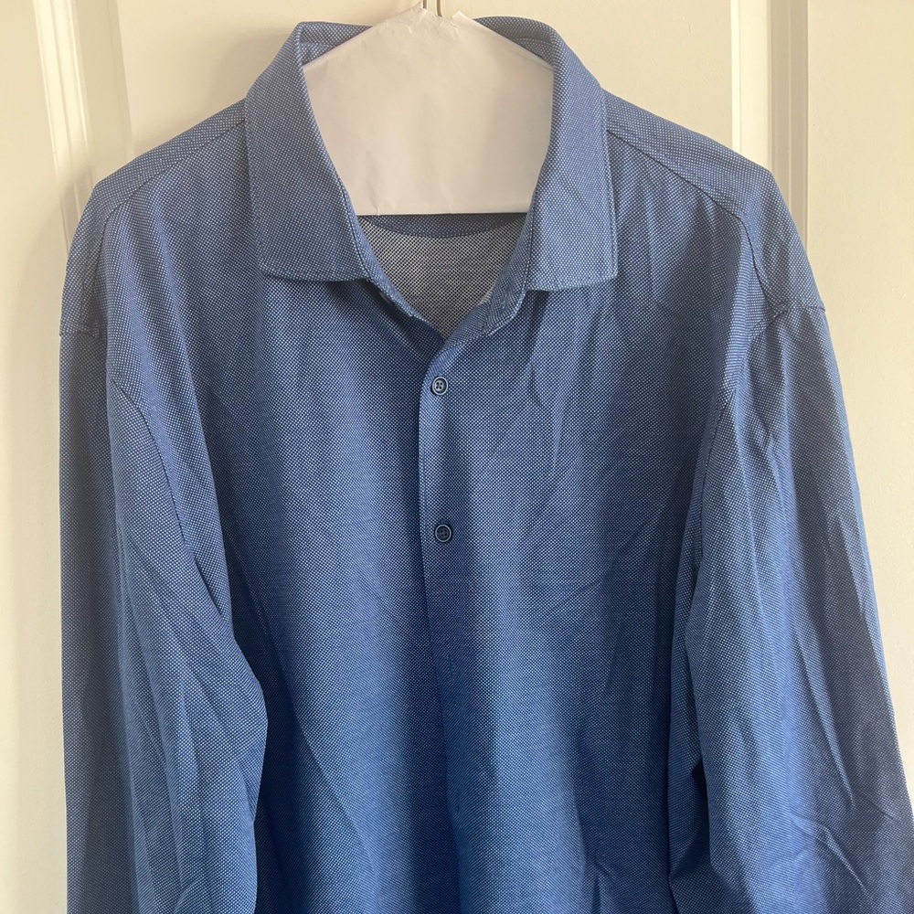 Bugatchi Blue Button Down. Mens XXL